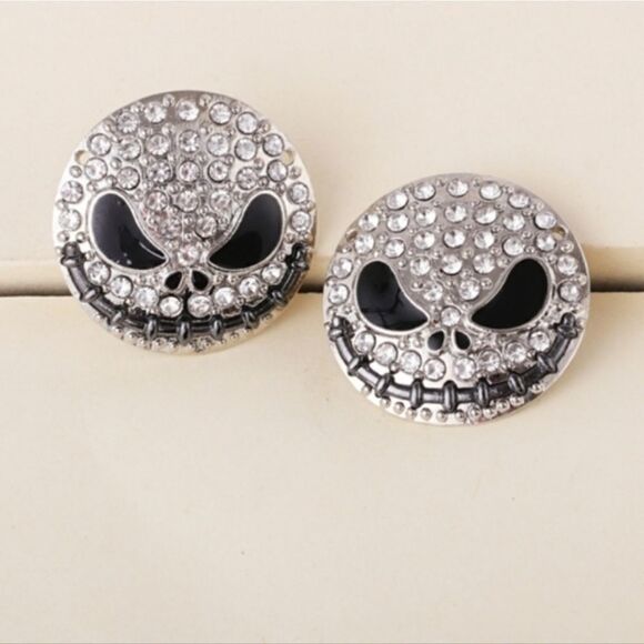NEW JACK SKELLINGTON RHINESTONE HALLOWEEN EARRINGS - Picture 6 of 9